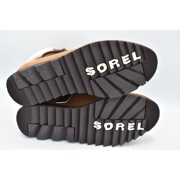 Sorel Womens Size 7 Harlow Lace Cozy Velvet Tan Blackened Brown Waterproof Boots - Picture 10 of 12